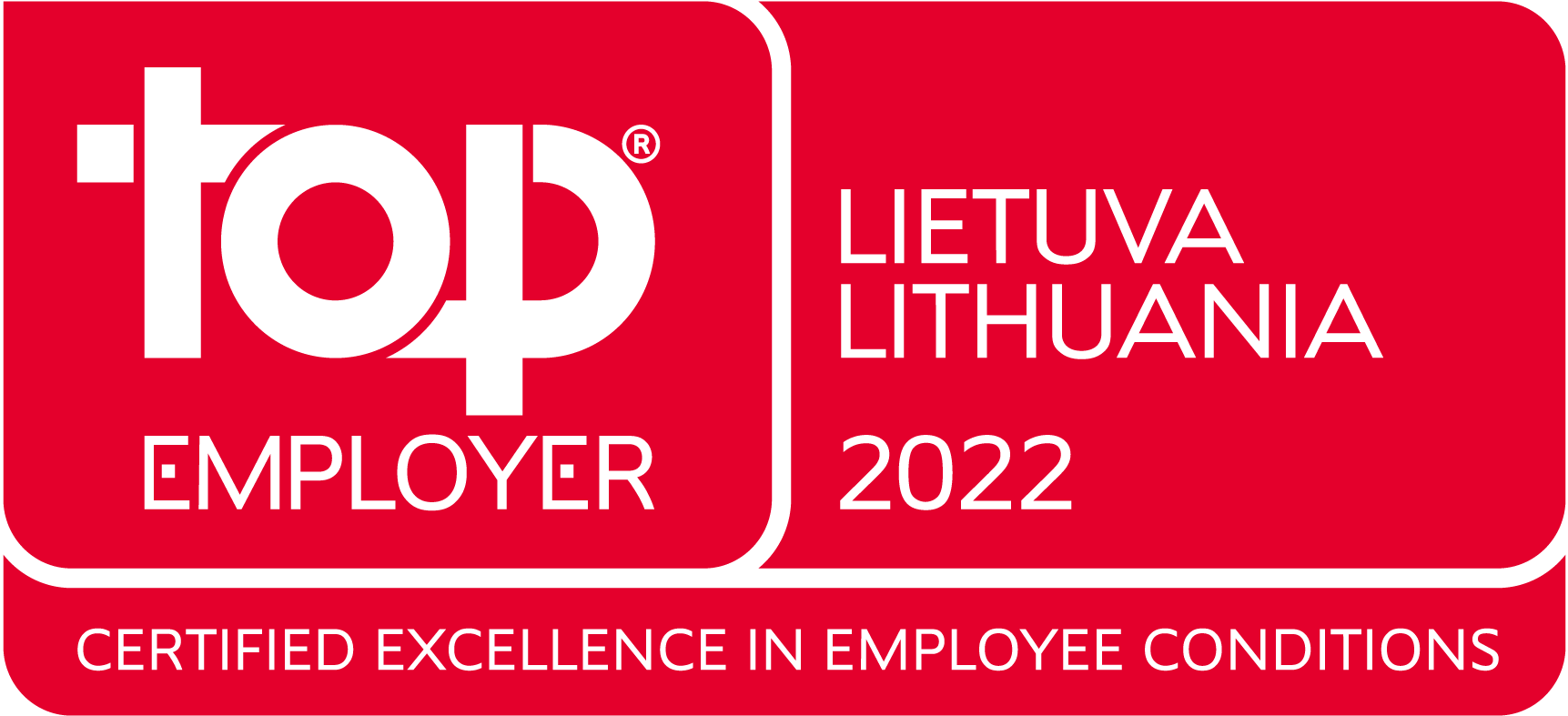 Top Employer 2022 Award - Lithuania